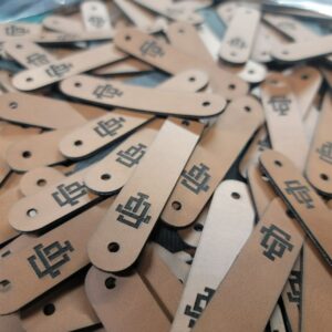 Custom engraved rivet patch tags