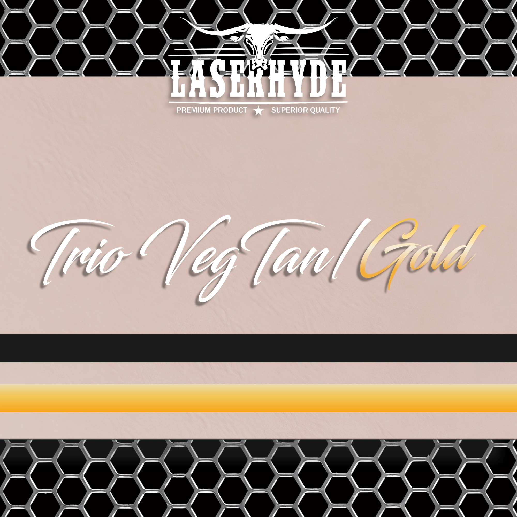 Veg-Tan / Gold Leatherette Sheets 12×20 Laserhyde™ TRIO