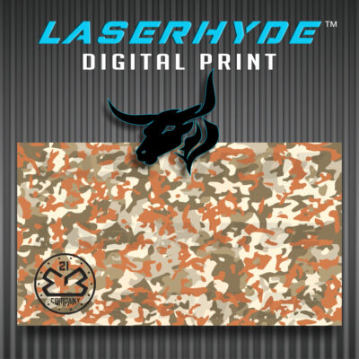 Orange Camo Printed Leatherette Sheets 12x20