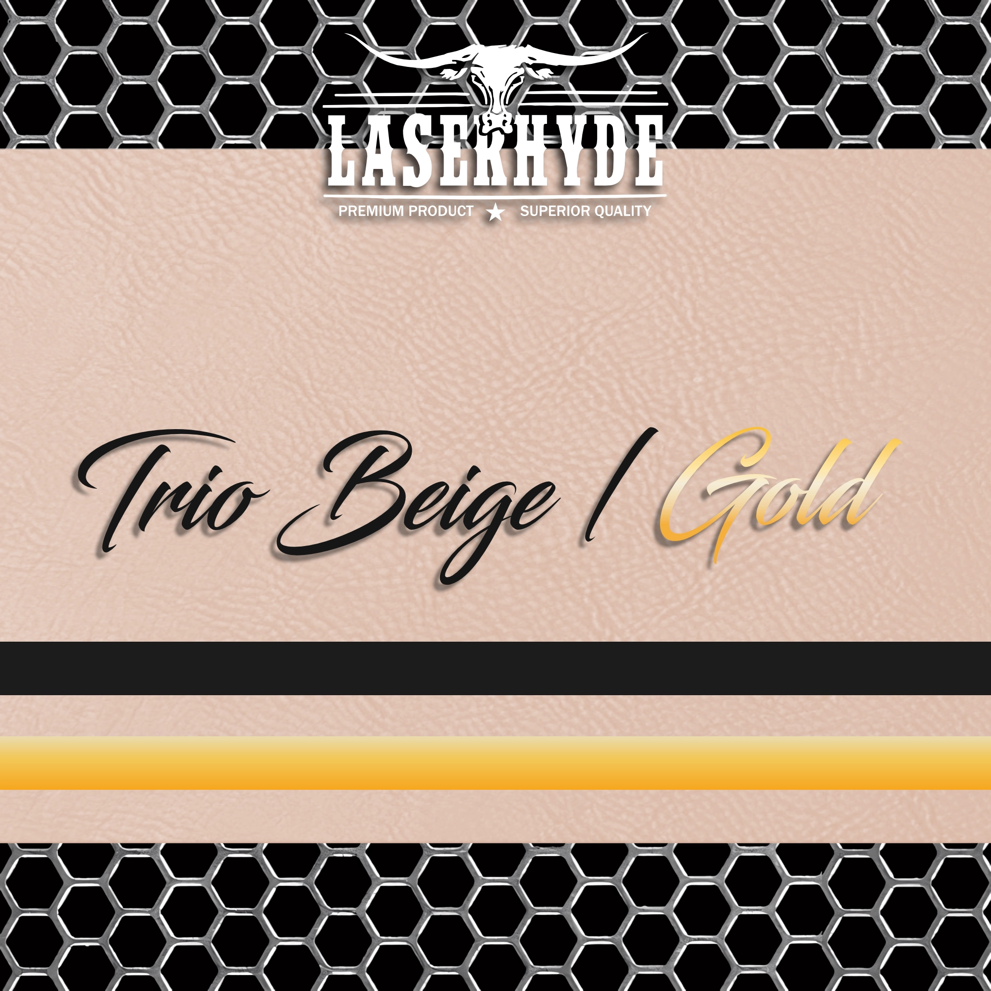 Beige and Gold Leatherette Sheets 12×20 | TRIO™ 1.85mm