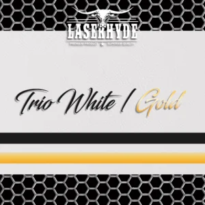 white and gold leatherette sheets