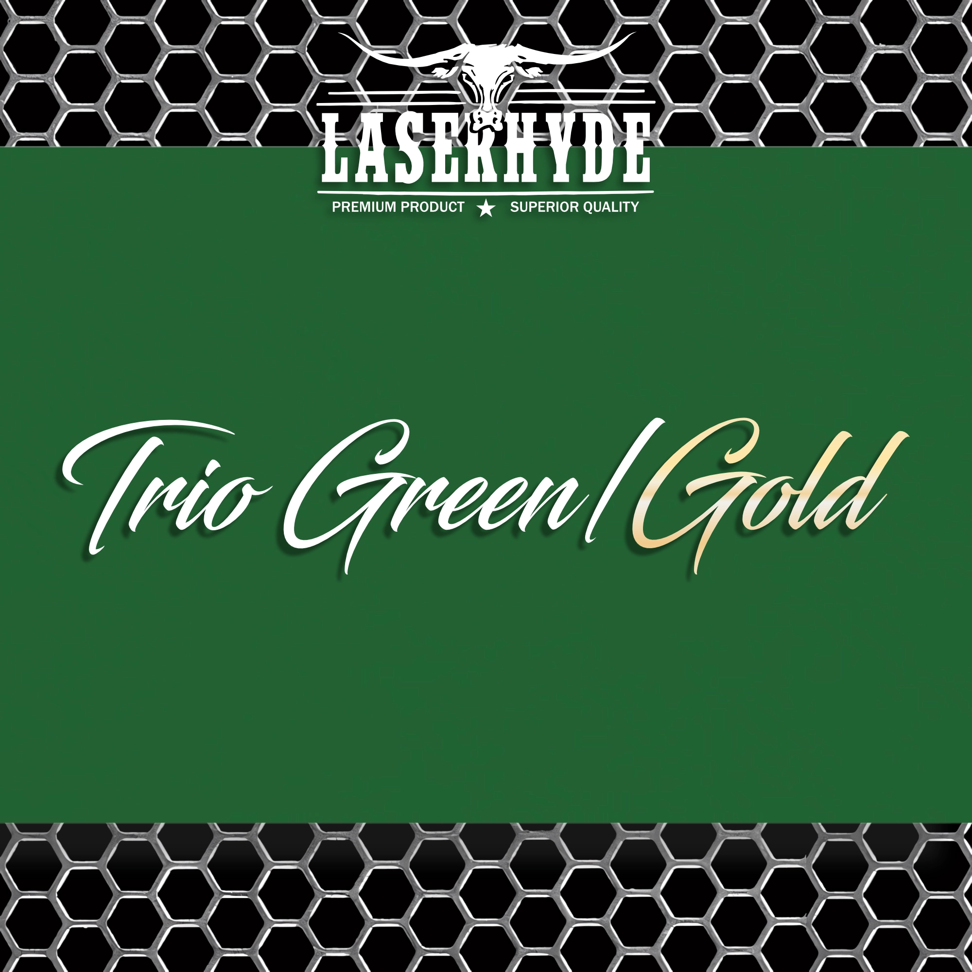 geen & gold leatherette sheets 12x20