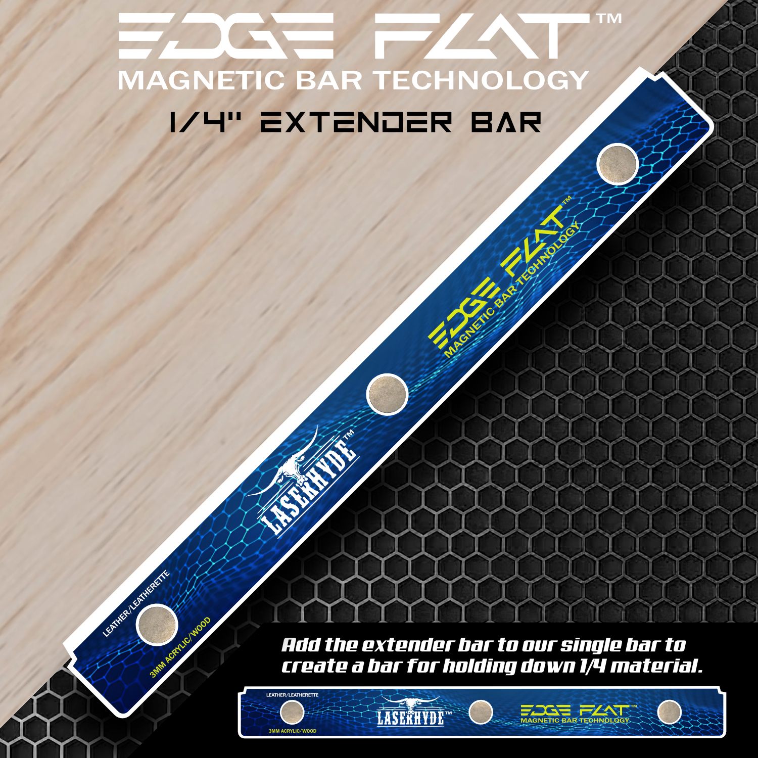 Edge Flat Magnetic Hold Down Bars for Laser Engraving - Image 2